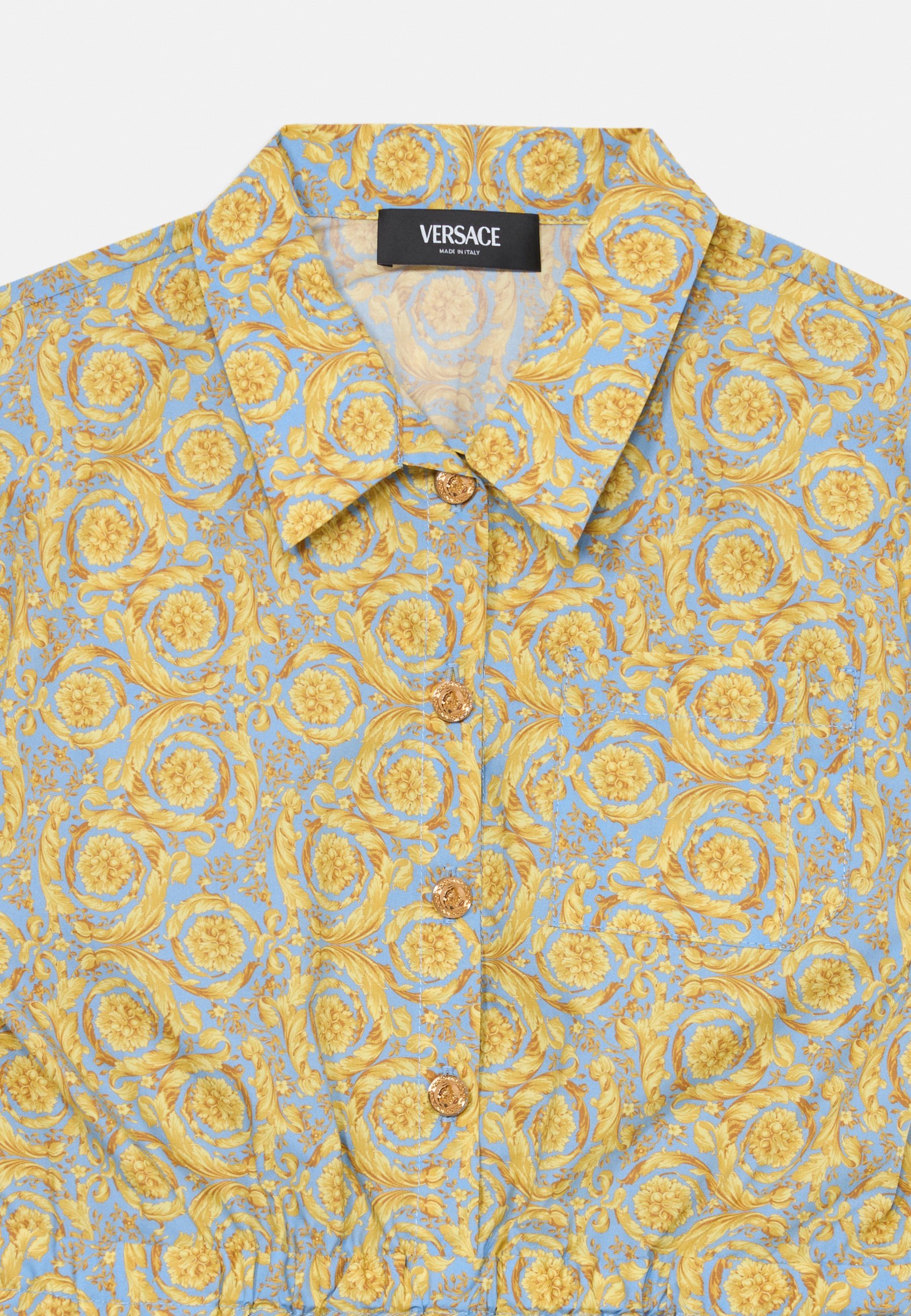 Versace BAROCCO JURK VOOR KINDEREN - Overhemdjurk - poederblauw/goudkleurig