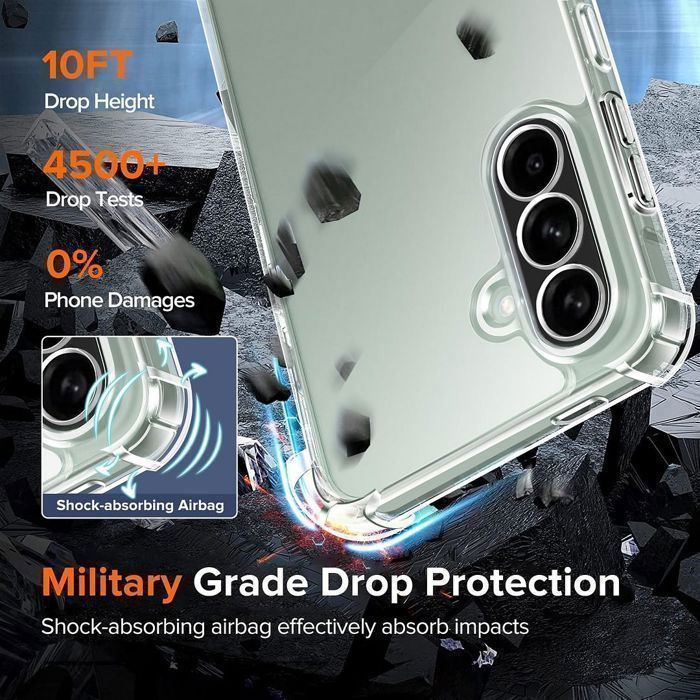 Funda protectora - BOOLING - para Samsung Galaxy A56 5G - Transparente - Resistente a golpes + 2 protectores de pantalla de vidrio templado
