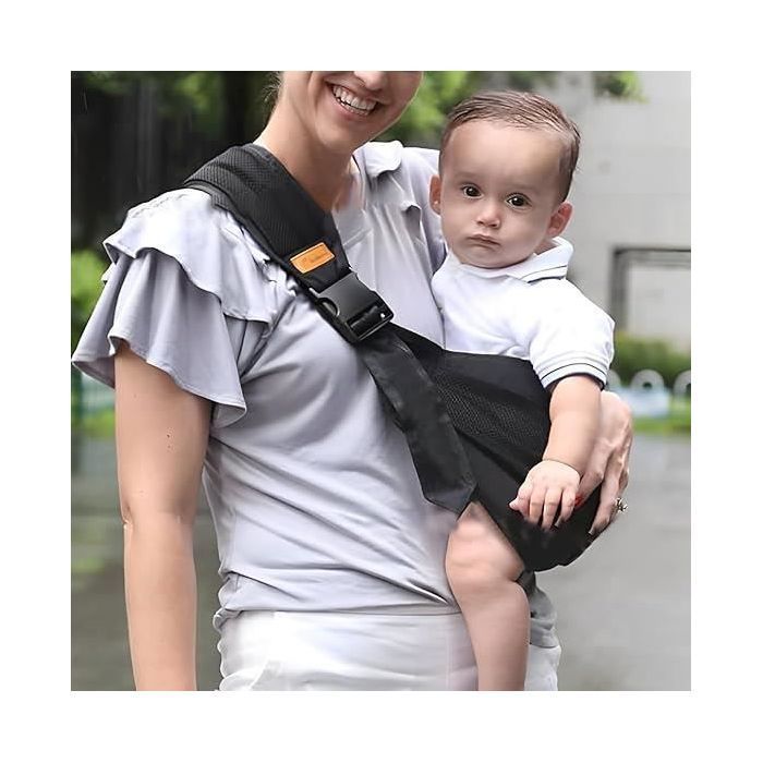 Portabebés tipo fular ZEAICOS negro, portabebés de cadera, para recién nacidos y niños pequeños hasta la talla indicada en la etiqueta.