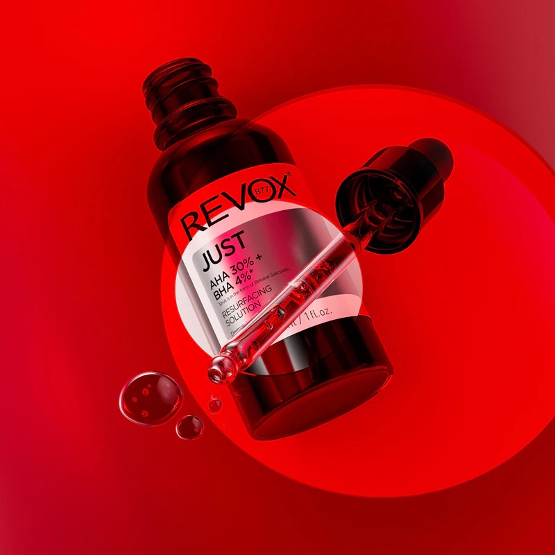 Revox B77 JUST AHA 30% + BHA 4% izlīdzinošs un pīlinga serums ādas atjaunošanai