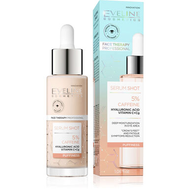 Eveline Serum Shot 5 % kofeiinia sisältävä kasvoseerumi turvotusta ja tummia silmänalusia vähentämään 30 ml 30 ml
