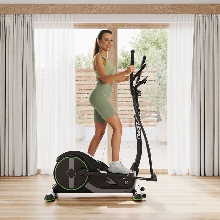 Ellittica Zipro Wave per uso domestico - 32 livelli di resistenza magnetica, sensori di frequenza cardiaca, 16 programmi