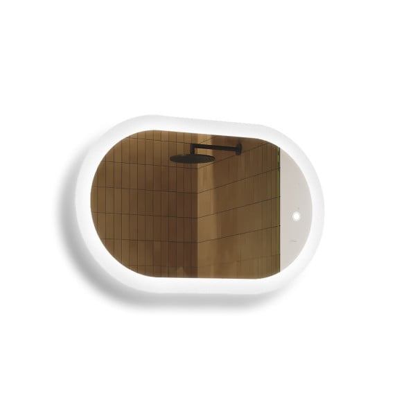 Lustro łazienkowe LED 80x50cm - owalne - LED Dual, włącznik