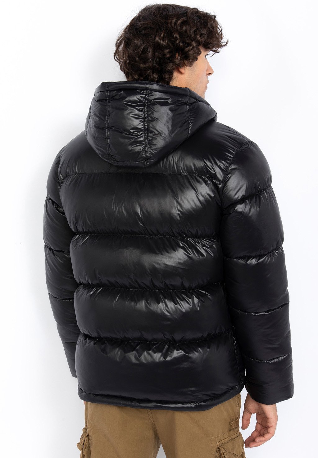 Schott Kapuzen-Daunenjacke - Winterjacke - schwarz