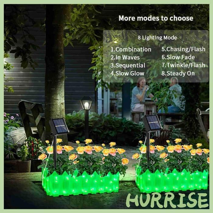 Luces solares Garosa para macetas de exterior, balcones, piscinas y como faros - Verde