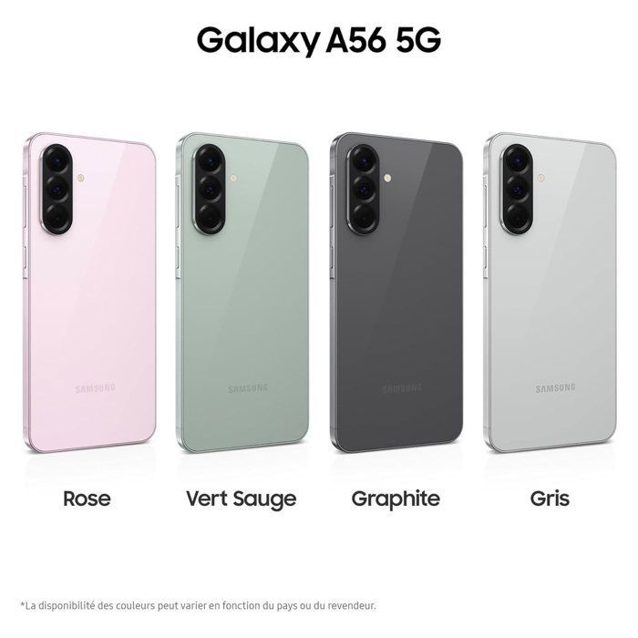 SAMSUNG Galaxy A56 5G Dual SIM Black 8+128GB Smartphone - Middle Eastern Version (Compatible with France, Sweden, etc.)