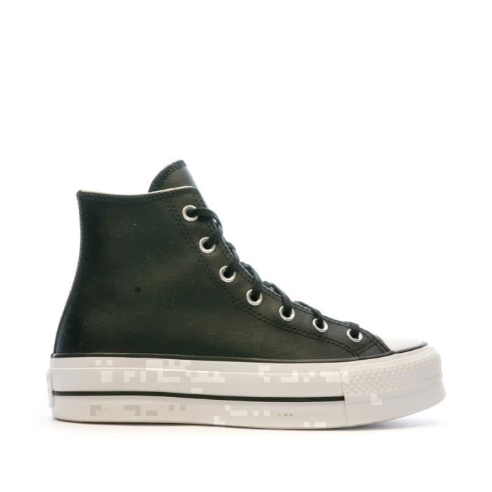 Baskets Femme Converse All Star Platform en Cuir Noir