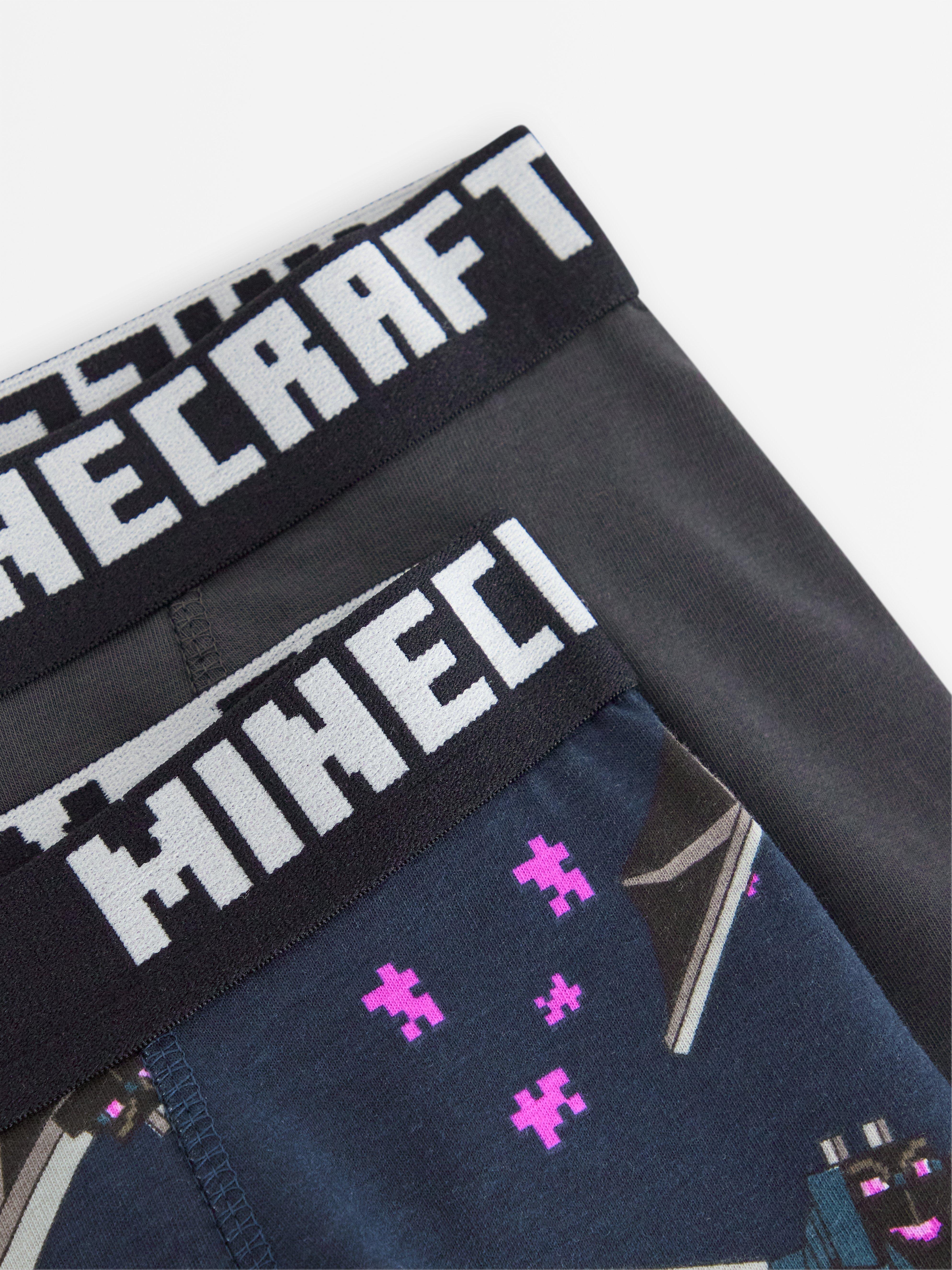 Conjunto com 2 cuecas boxer Minecraft azul marinho escuro