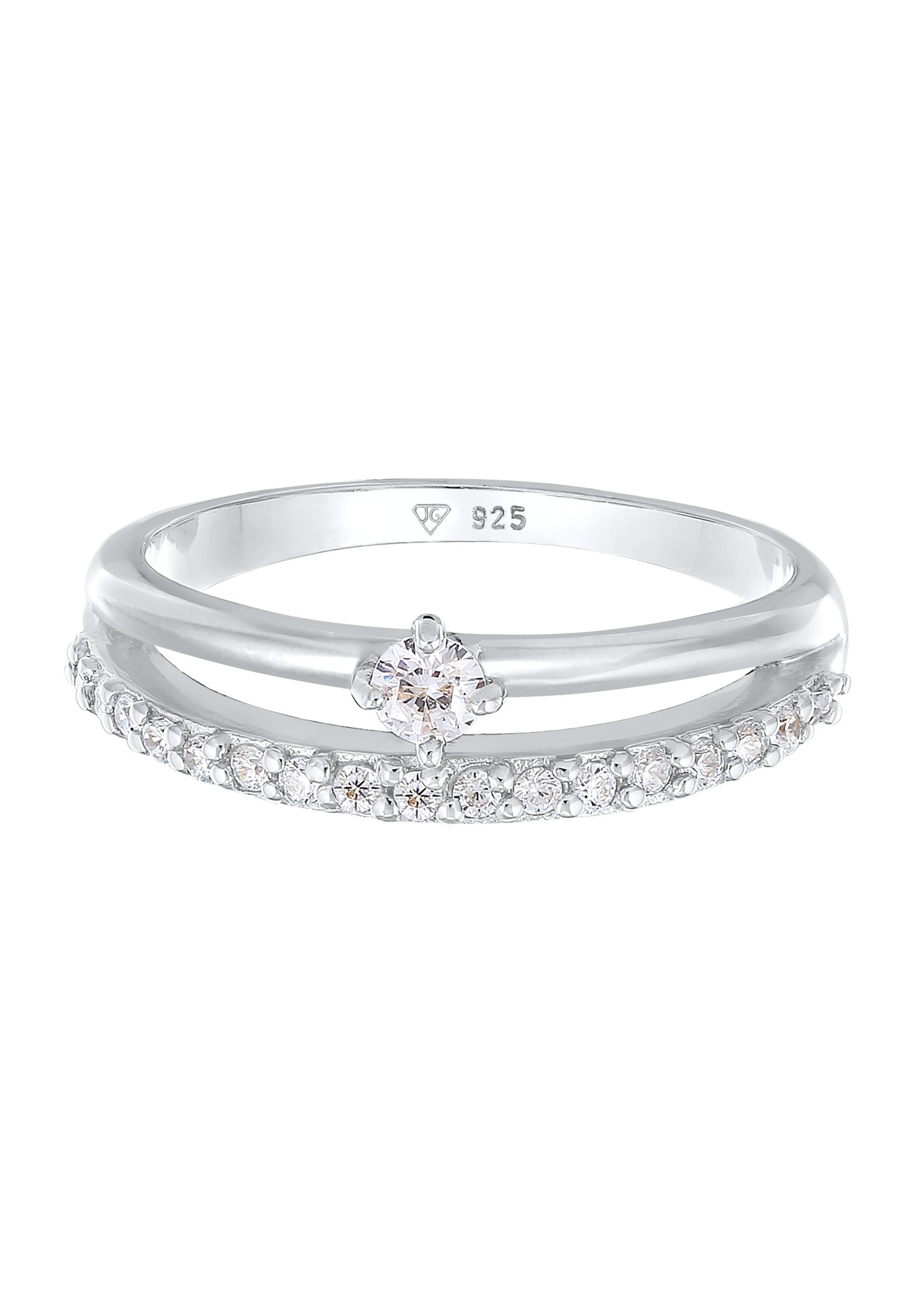 Elli Femmes Bague de fiançailles Solitaire Étincelant avec Cristaux de Zirconium en Argent Sterling 925