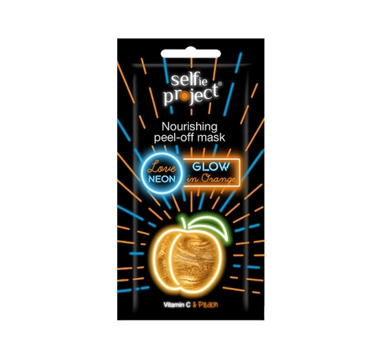 Selfie Project Love Neon odżywcza maseczka peel-off pomarańczowa 10ml