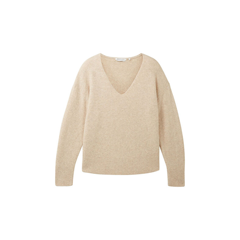 Naisten beige neulepusero