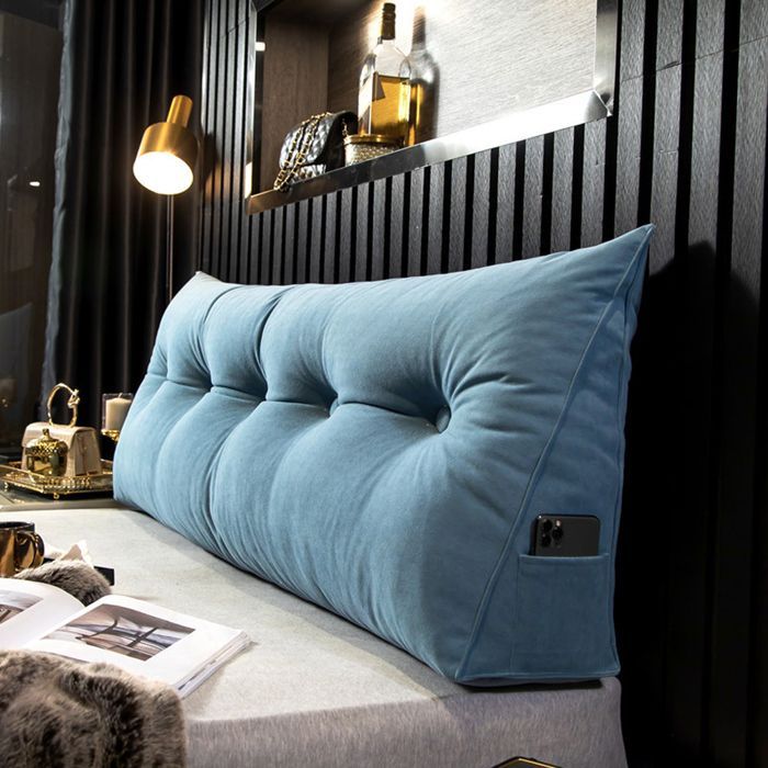 Almofada de encosto em camurça, ideal para cama e sofá, almofada de leitura com capa removível 60x50x20 cm