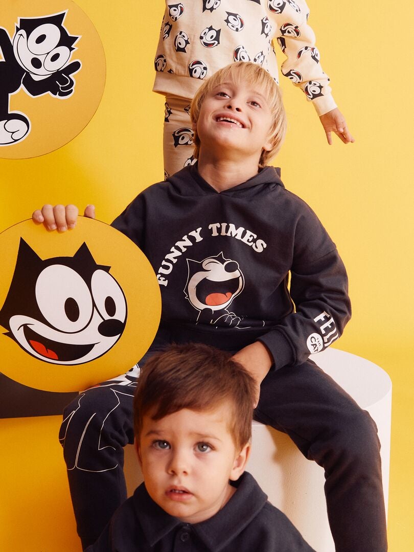 Hoodie 'Felix de Kat' - ZWART