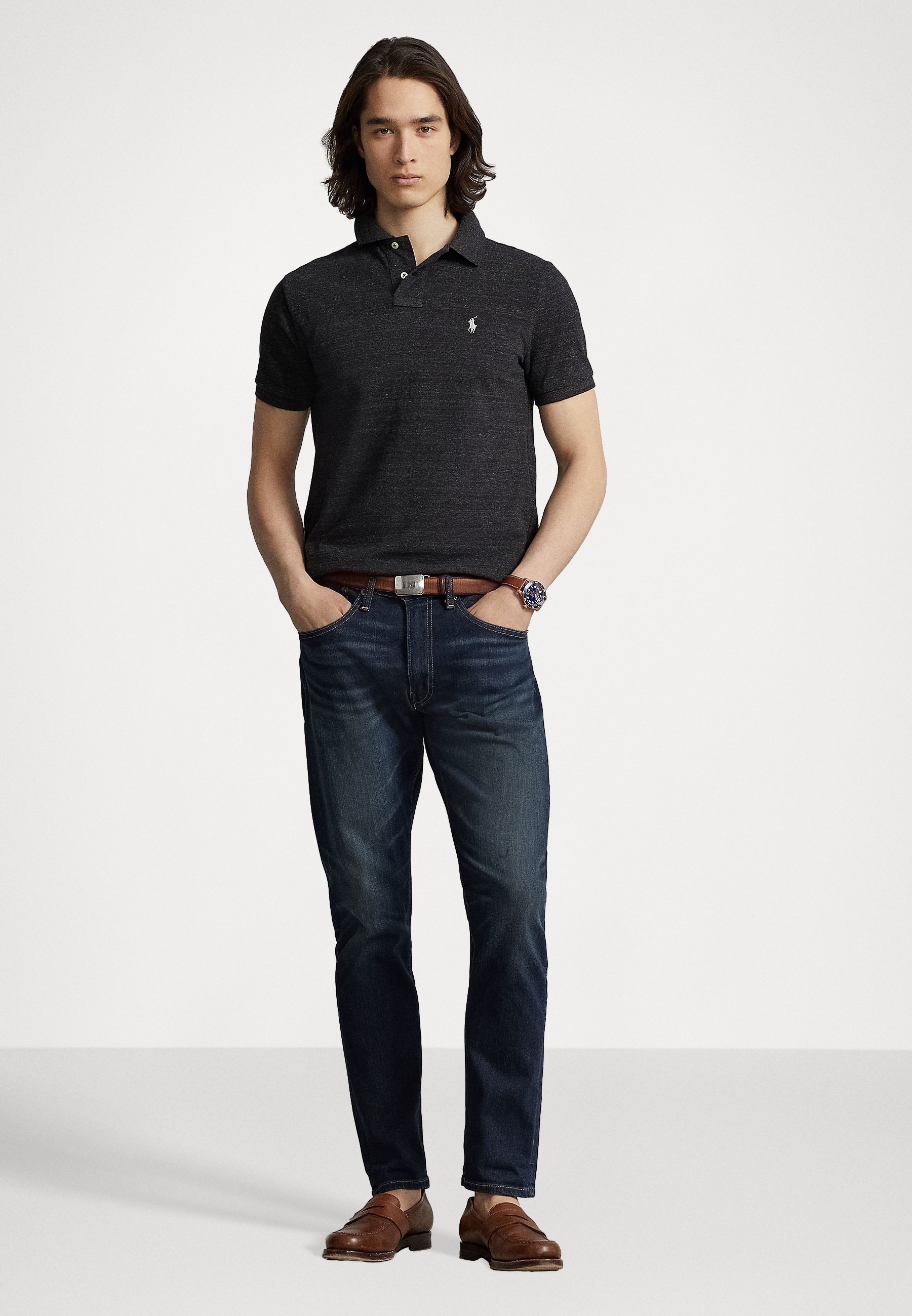 Polo Ralph Lauren Polo shirt met korte mouwen - zwart gemêleerd
