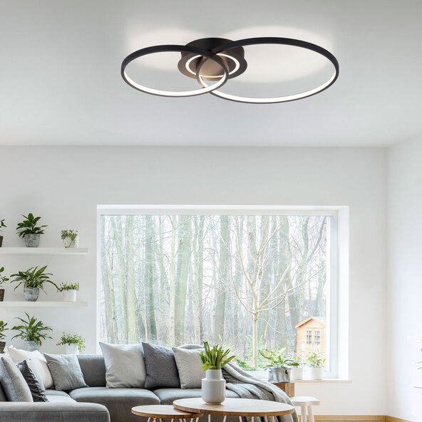 LED ceiling light ASMINA, black