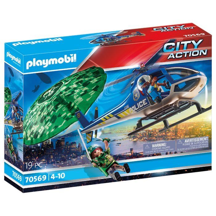 Playmobil pack Police voleur Hélicoptère de police (70569) + Arrestation de cambrioleurs (71876)