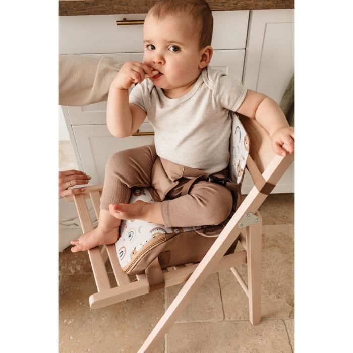 Rehausseur nomade - TINEO - 30 x 28 x 13 cm - Ultra Compact - Camel / Oursons