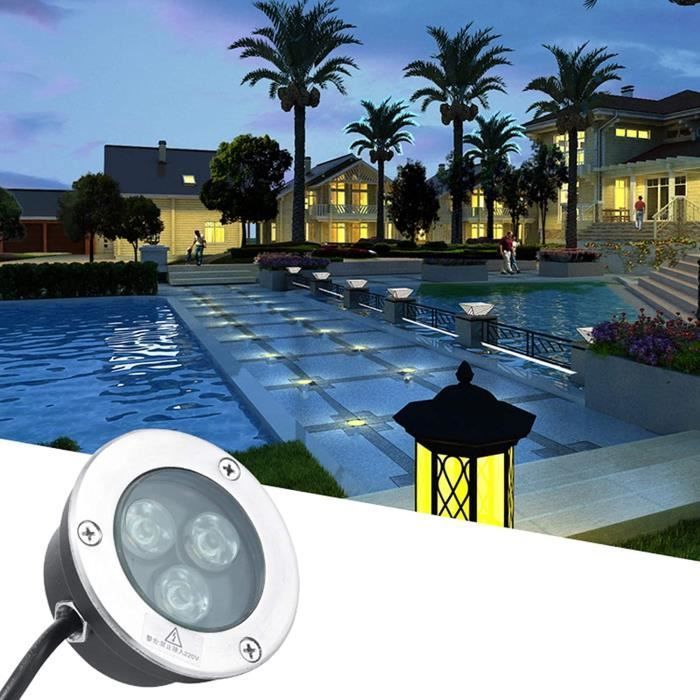 Très Mince Spot LED Piscine Encastrable Terrasse de Jardin 3W Spot LED Exterieur IP68 Étanche Acier Inoxydable 304 Extérieur,1pcs