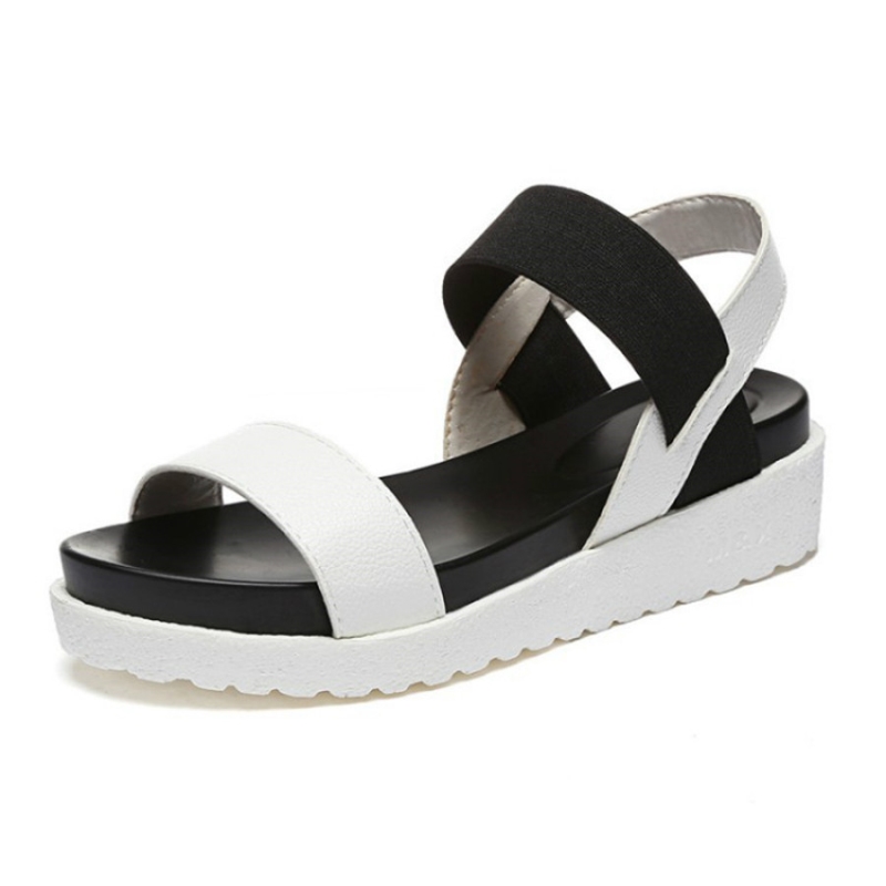 Nouvelles chaussures Sandales d'été pour femmes Sandales plates à bout ouvert Chaussures Sandales romaines Chaussures femme Mujer Tongs pour femmes