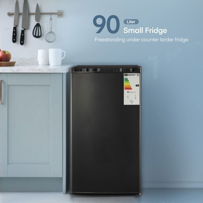 FOHERE Frigo Congélateur Compact 90L Porte Réversible Réglable et Silencieux Idéal pour Bureau Appartement ou Chambre
