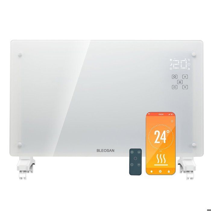 2000W Electric Radiator with Thermostat, Portable and Economical Convector Heater, Inertia Electric Heating