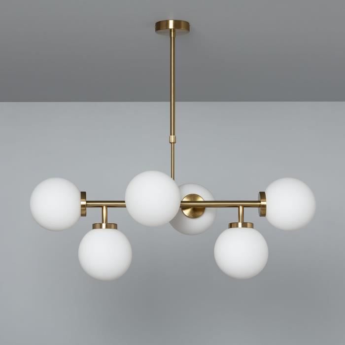 Suspension Métal et Verre Lautrec - TECHBREY - 850x800x450 mm - Jaune - Intérieur - LED - Contemporain - Design