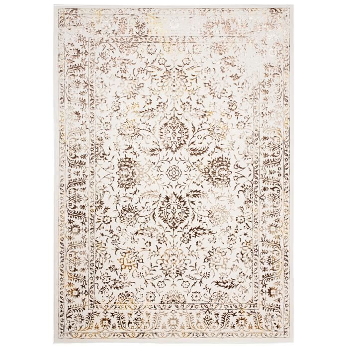 TAPISO Living Room/Bedroom Rug GOLDEN Gold Brown Beige Ornamental Polypropylene Indoor 160x230 cm