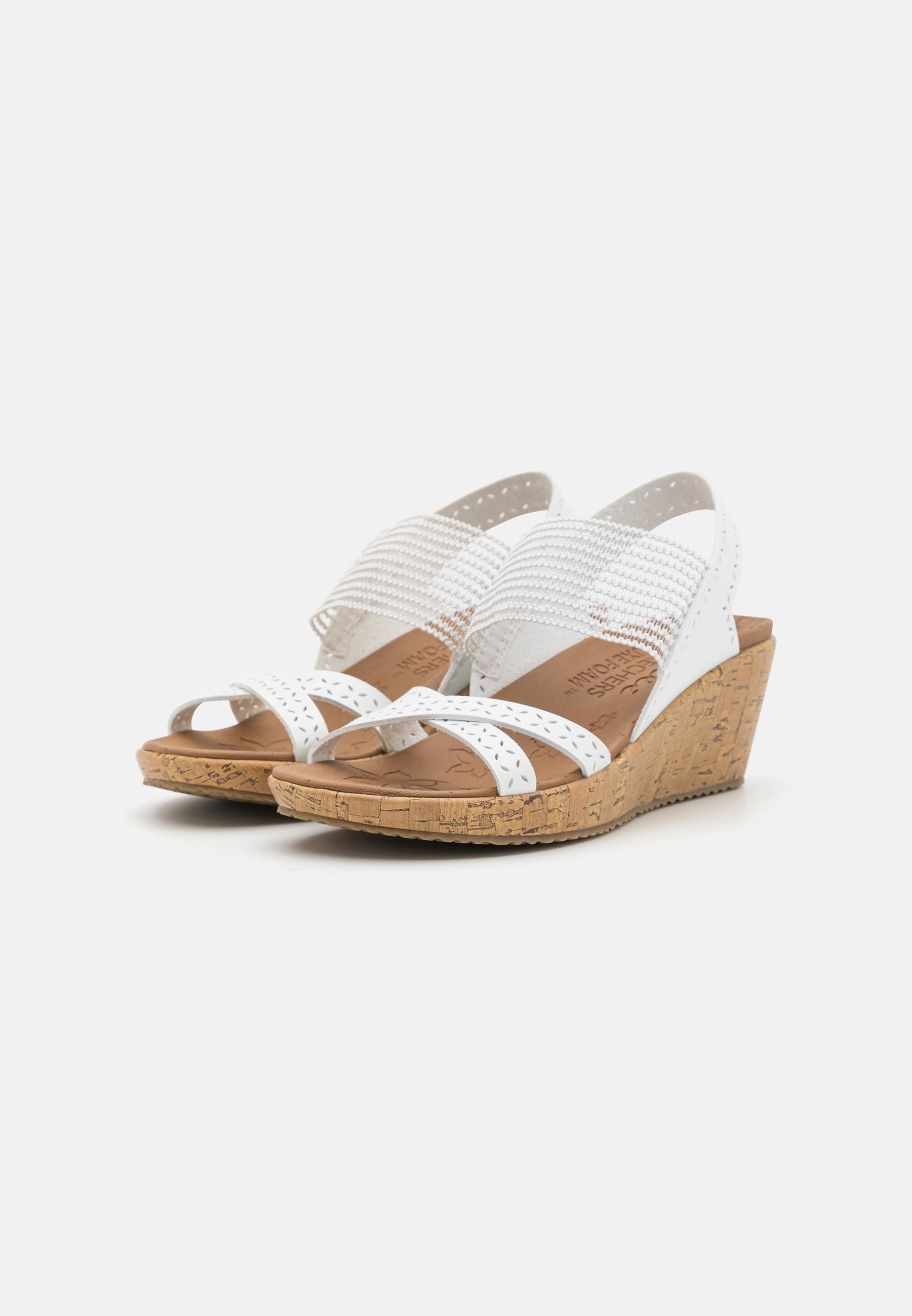 Sandali con plateau Skechers - bianchi