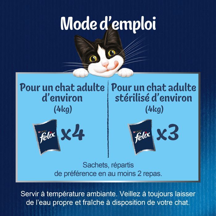 FELIX Tendres Effilés en Gelée - Sélection Mixte - 80x85g - Sachets fraîcheur pour chat adulte