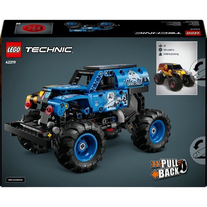 LEGO Technic 42219 Monster Jam Grave Digger - Feu et Glace - Jeu de Construction dès 7 ans