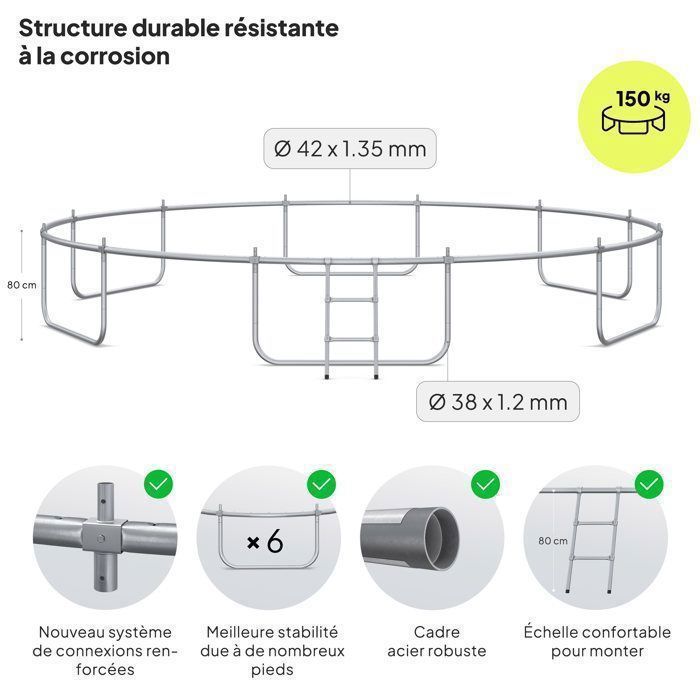 Cama elástica de jardim Zipro Jump Pro com rede de segurança e escada - 496 cm