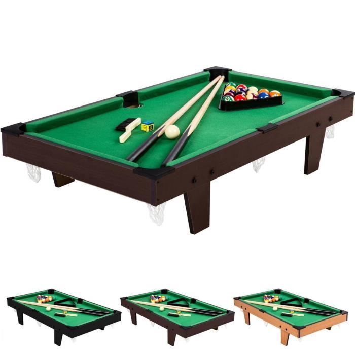 Mini pooltafel - MAXSTO - Donkerbruin - Inclusief accessoires