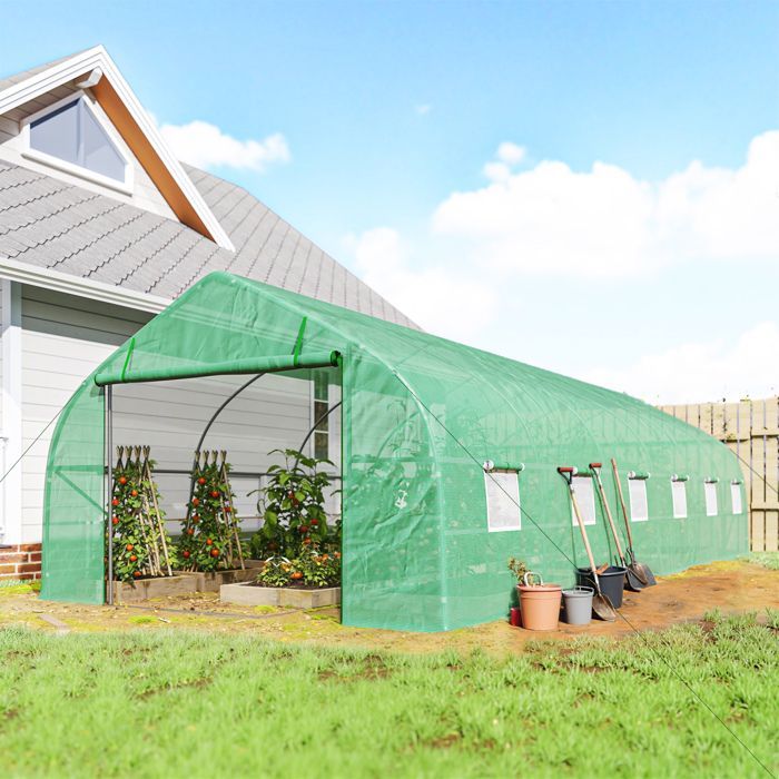Outsunny - Estufa de jardim - PE - 8x3x2m - Verde