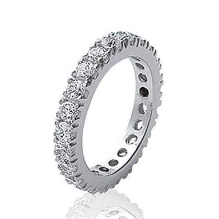 Aliança de casamento - Bijouxia - Cravejada com zircônias cúbicas - Prata de lei - Feminina
