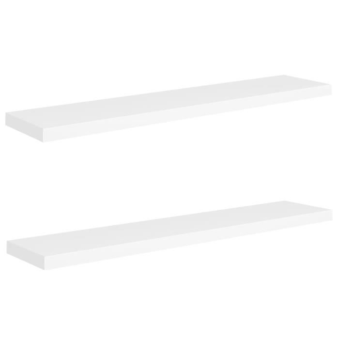 vidaXL Wandregale, 2 Stück, Weiß, 120 x 23,5 x 3,8 cm, MDF