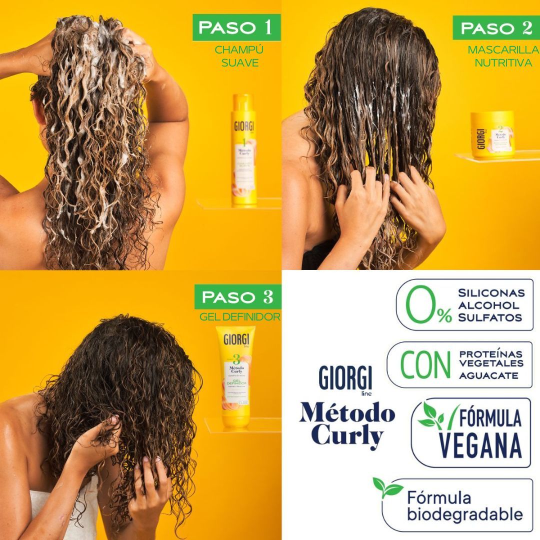 Toaletná taštička s 3-krokovou metódou Curly Girl Šampóny