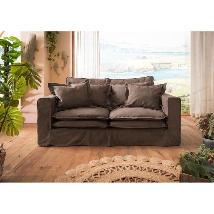 Canapé 3 places en polyester beige KINGSTON