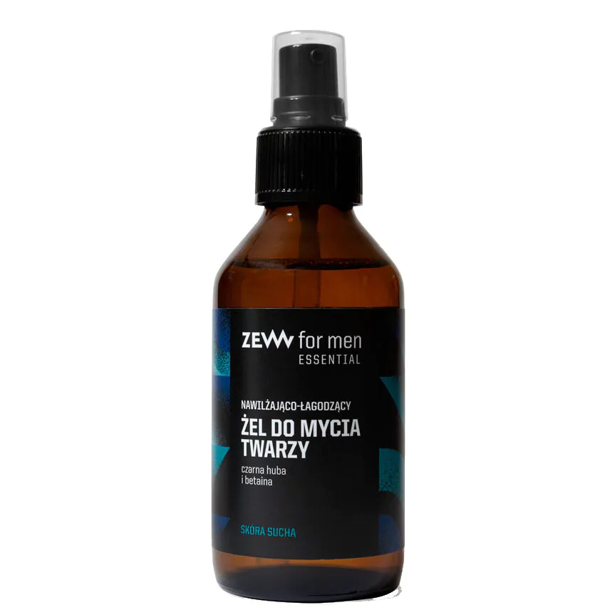 ZEW For Men z Czarną Hubą i Betainą - Nawilżająco-łagodzący Żel do mycia twarzy 100 ml