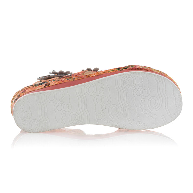 Oransje sandaler / sko med åpen tå til dame
