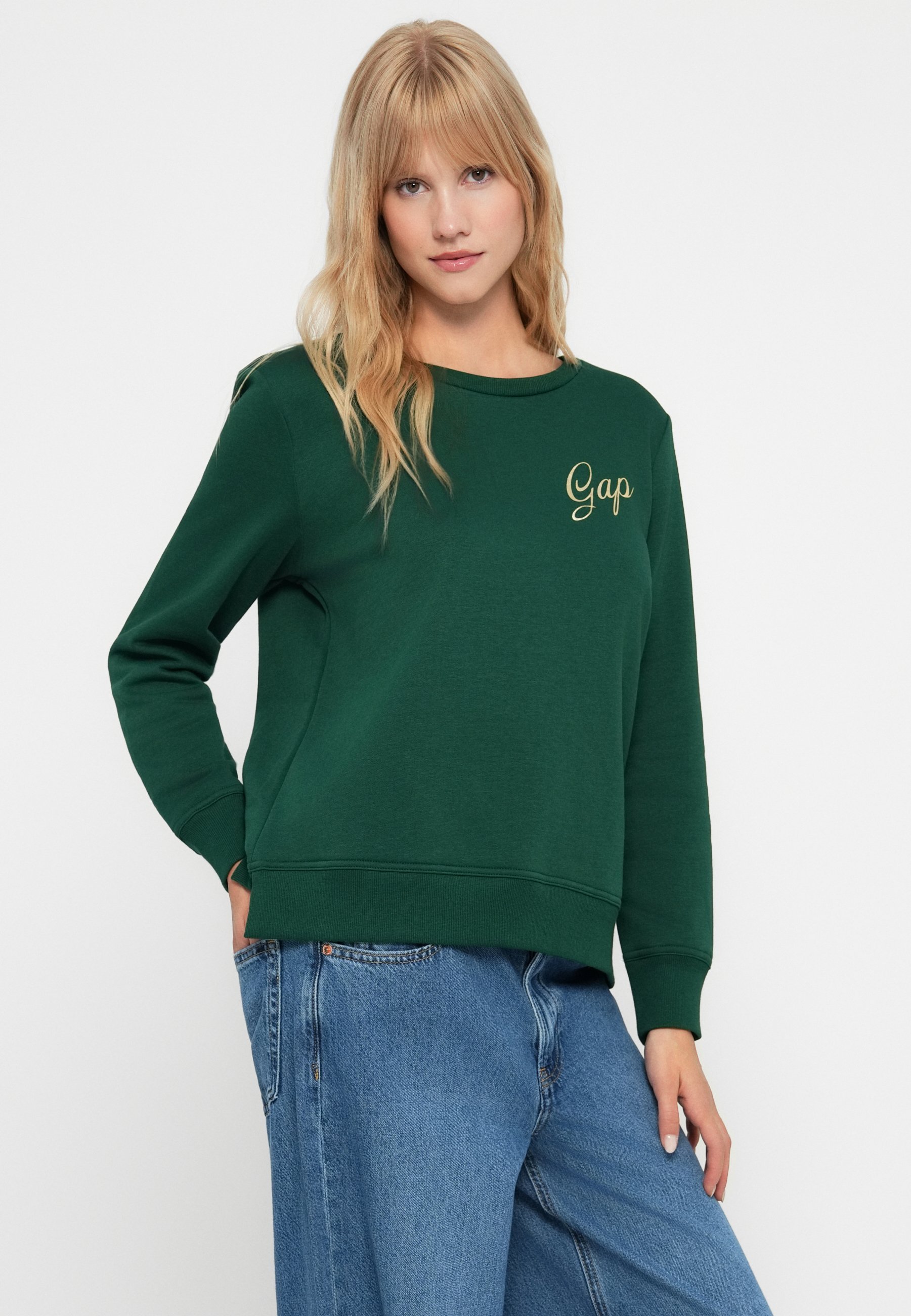 GAP LOGO DOORBUSTER CREW - Sweatshirt - evergreen glamour
