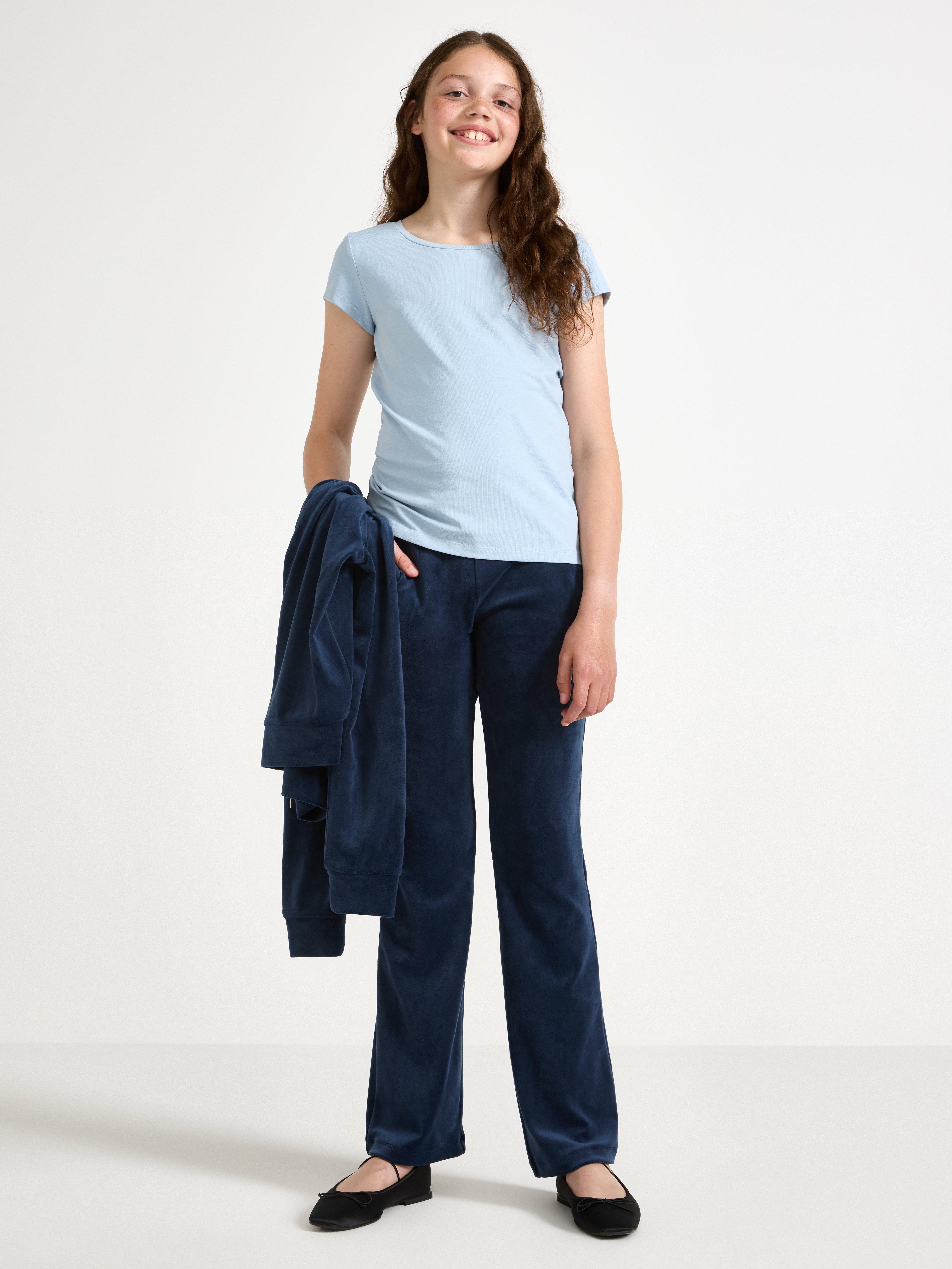 Top con mangas cortas azul claro