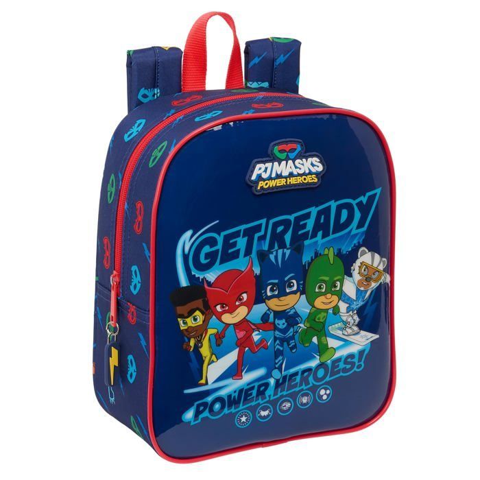 Sac à dos pour enfant - safta - PJMASKS - 22x10x27 cm - Bleu Marine - Polyester - Léger - Adaptable au chariot