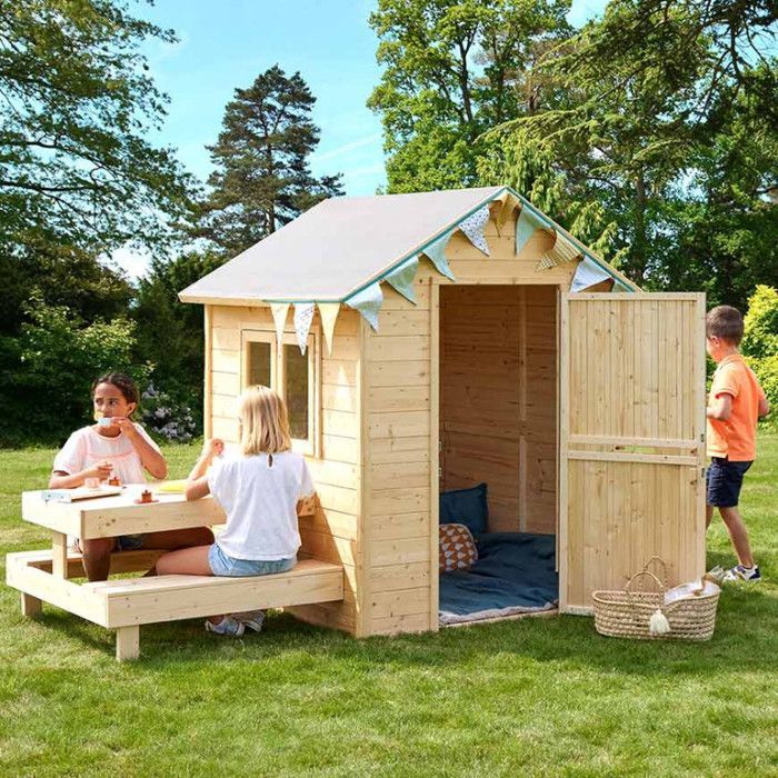 Cabane en bois avec table pique-nique TIANA