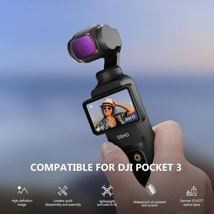 ND Pocket 3 Filter Kit for DJI Osmo Pocket 3 Creator Combo,6-Pack,CPL,UV,ND8,ND16,ND32,ND64 Filter