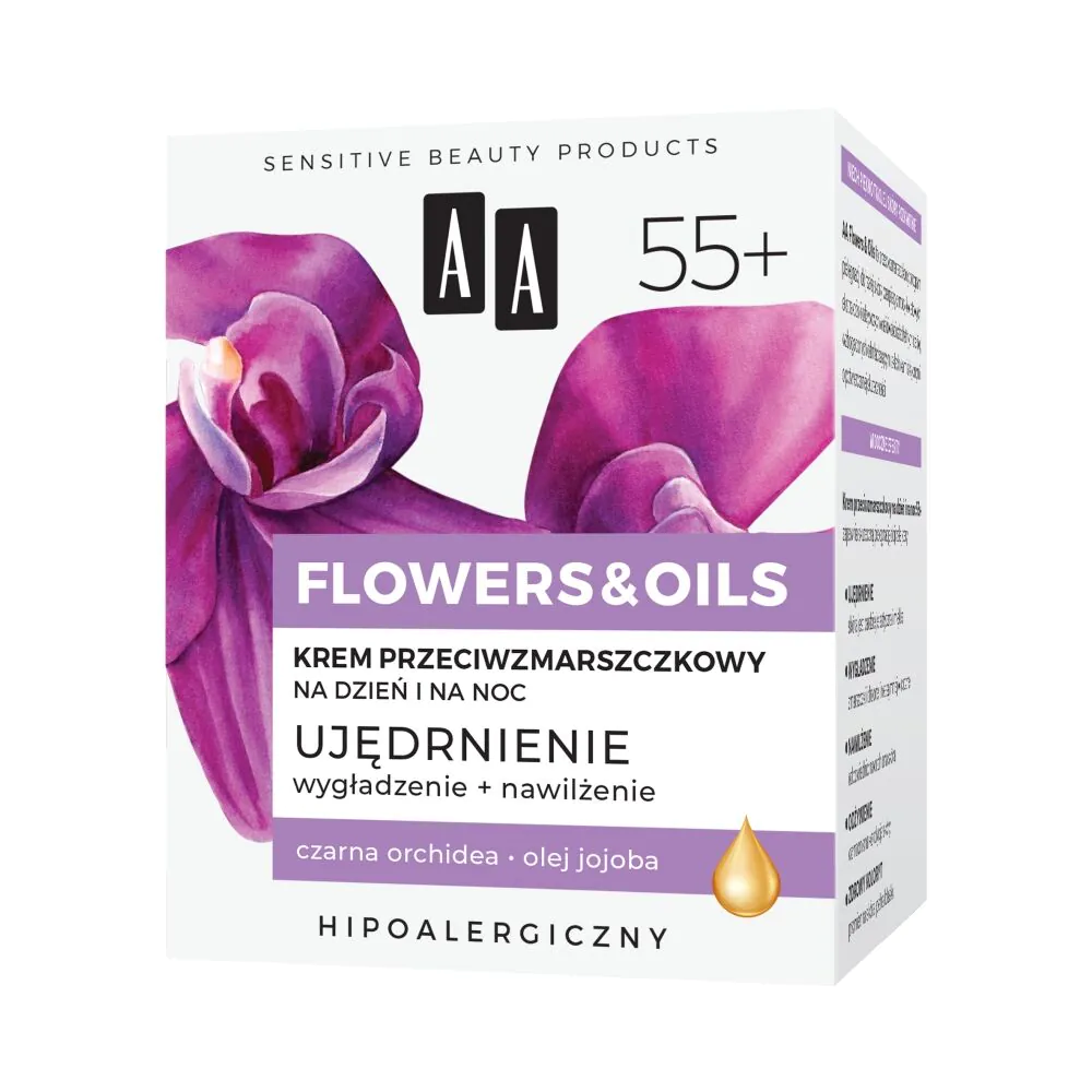 AA Flowers&Oils 55+ Ujędrnienie Krem przeciwzmarszczkowy na dzień i na noc