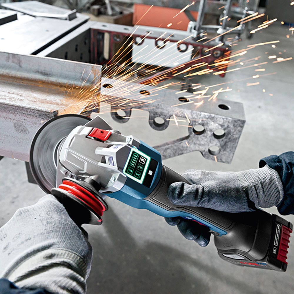 BOSCH 18 V Akku-Winkelschleifer, 125 mm, mit Paddelschalter, mit Koffer, GWS 18 V-10 PSC 06019G3F0B