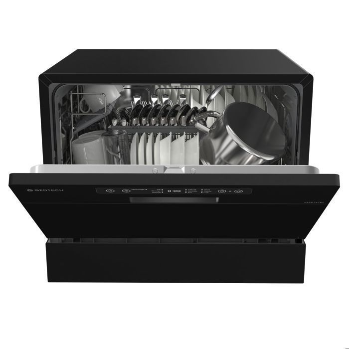 GEDTECH - Lava-louças de bancada GLV6T47BL - 6 serviços - 47 dB - Início programado