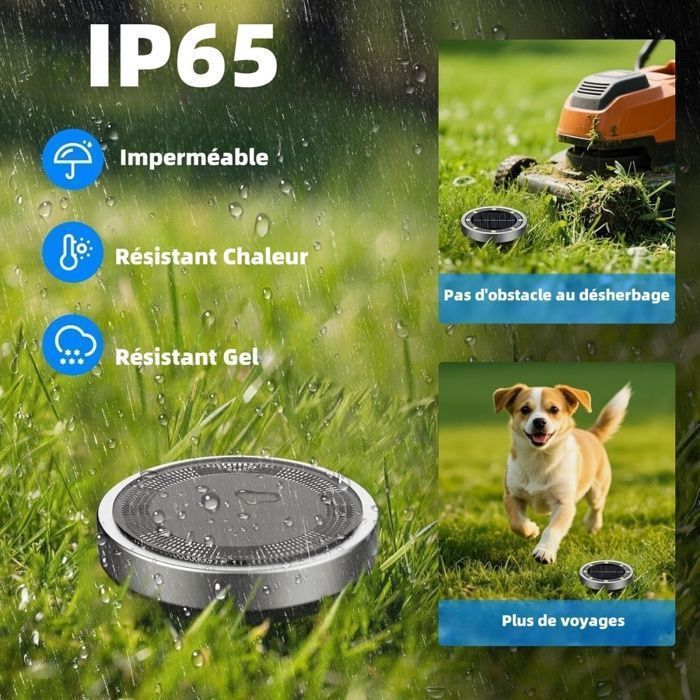 Juego de 8 luces solares para exteriores, 8 luces solares LED impermeables para jardín, focos solares empotrables para piscina, color blanco.