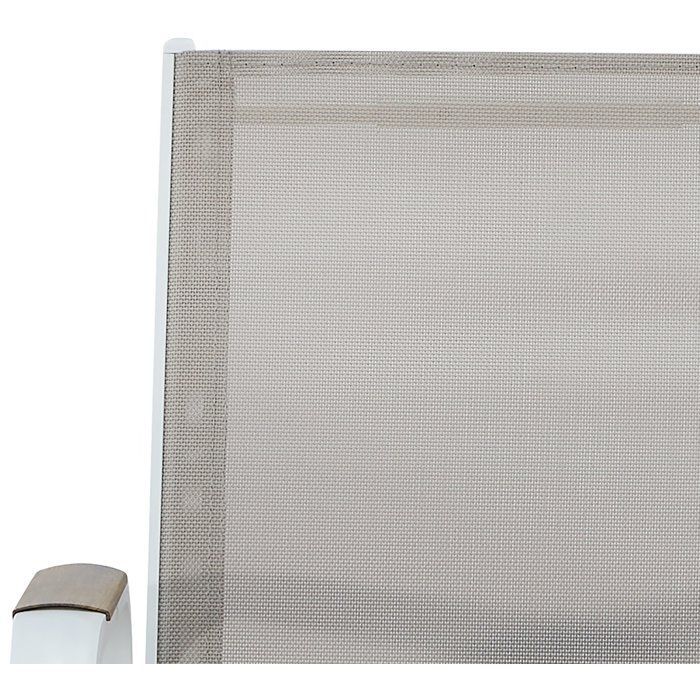 Juego de 4 sillas de jardín para comedor - VIANEA – Estructura de aluminio y textilene – Blanco y natural – 52 x 64 x 86 cm