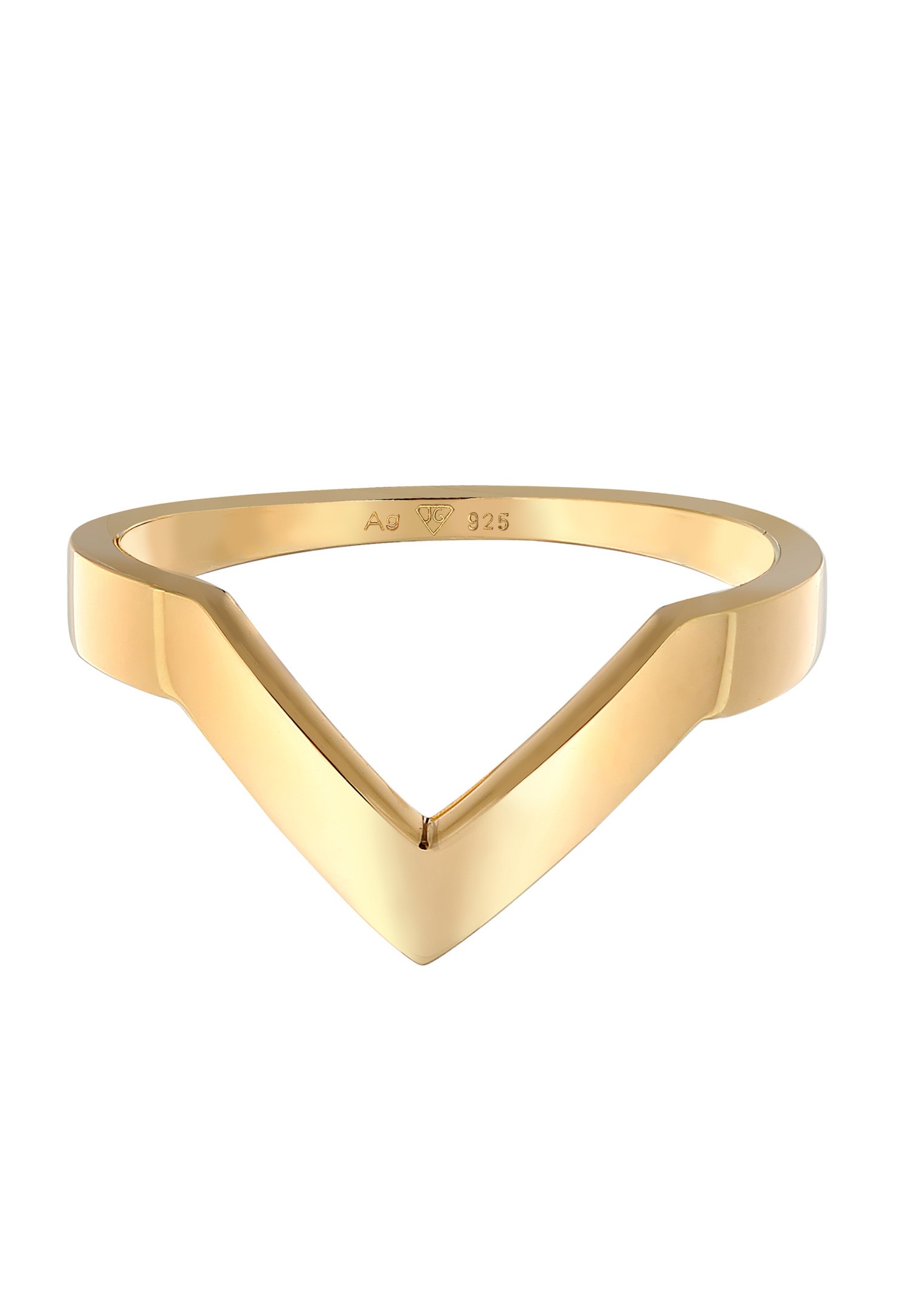 Elli PREMIUM Elli PREMIUM Bague Femmes forme V Géo Basic en argent sterling 925 rhodié